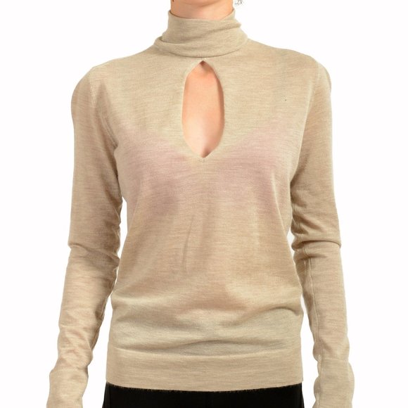 Tom Ford Women's 100% Cashmere Knitted Turtleneck Keyhole Sweater US S IT 40 - Picture 1 of 7